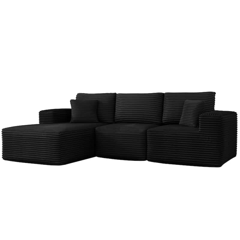 104" Modular Sectional Sofa with L-Shape Chaise Modern Upholstered Cloud Couches with Throw Pillows - 104 in.W x 23.6 in.H
