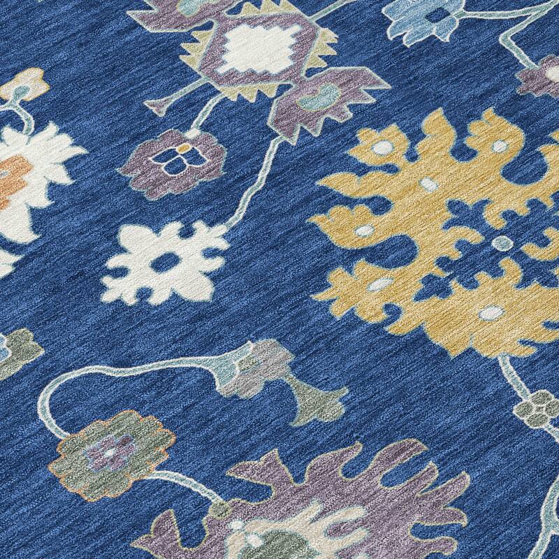 Machine Washable Indoor/ Outdoor Traditonal Delhi Chantille Rug