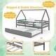 preview thumbnail 9 of 19, Twin House Bed with Trundle and Fence Rail Perfect for Sleepovers
