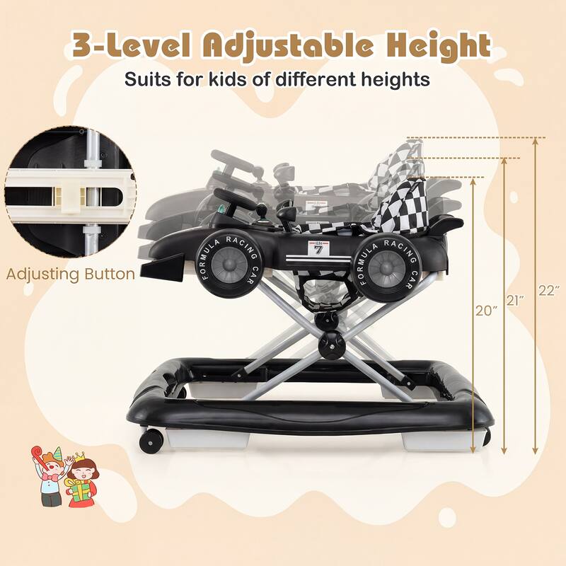 Gymax 4-in-1 Baby Push Walker Activity Center w/3-Level Adjustable