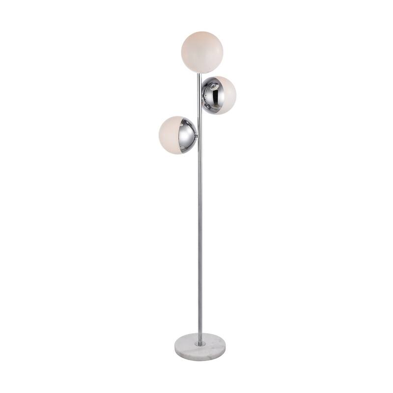 3-Light Floor Lamp with Frosted White Glass