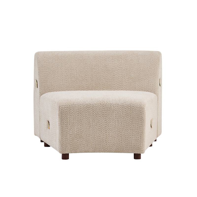 Christopher Knight Home - 110-Inch Cloud Moderne Upholstered Curved Modular Sectional Sofa Boucle Armless