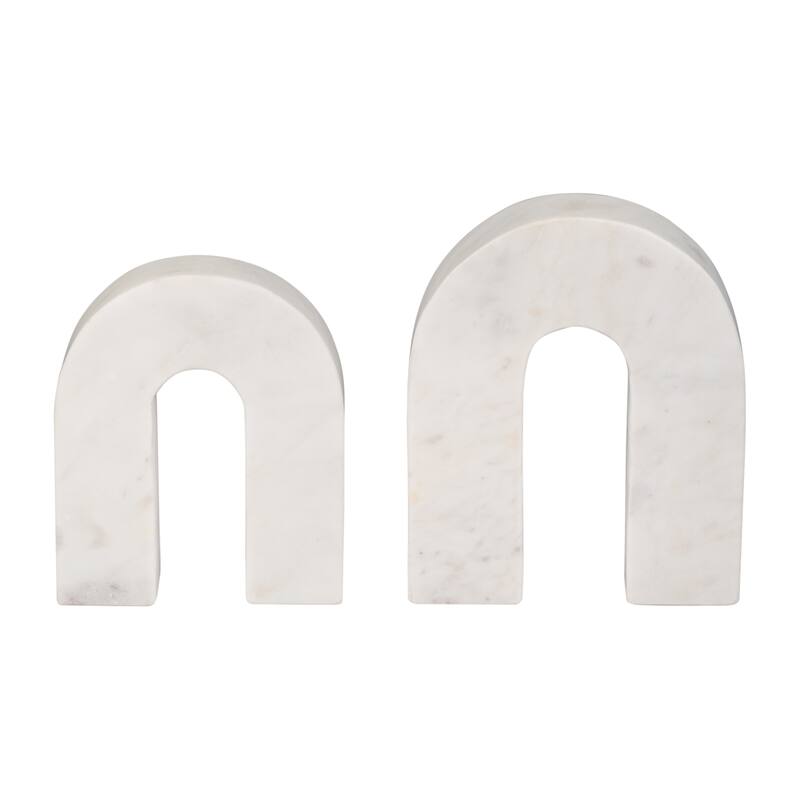 Sagebrook Home Modern Stone and Marble Decorative Accent with Geometric Arch Design