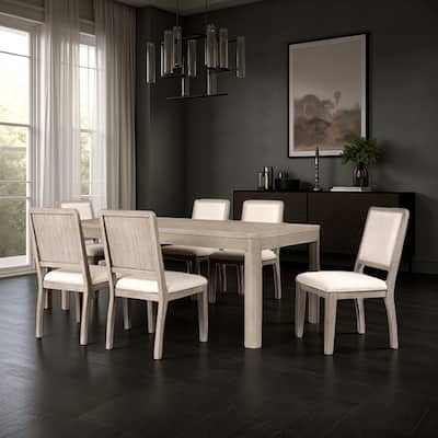 Giva Dining Table, Farmhouse Rectangular Natural Brown Wood 78 Inch