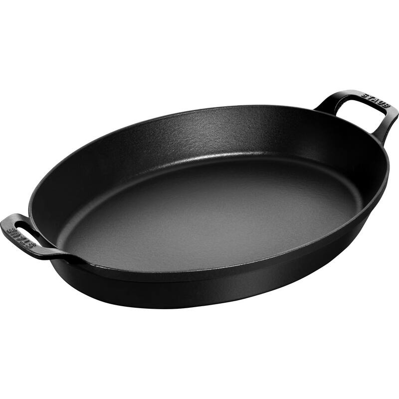 STAUB Cast Iron 14.5-inch X 11.2-inch Oval Baking Dish - Matte Black