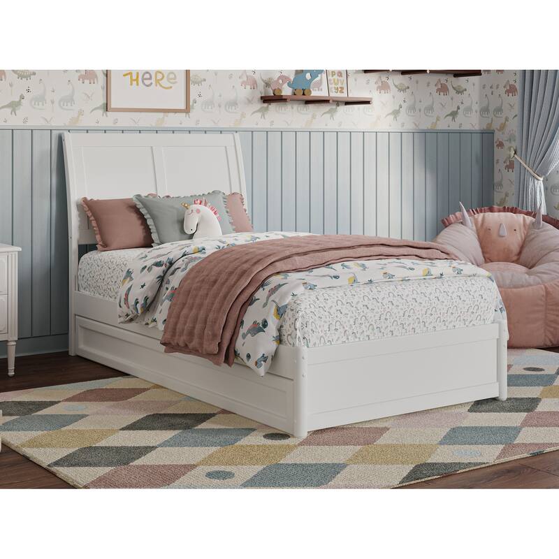 Andorra Platform Bed with Panel Footboard and Twin Trundle