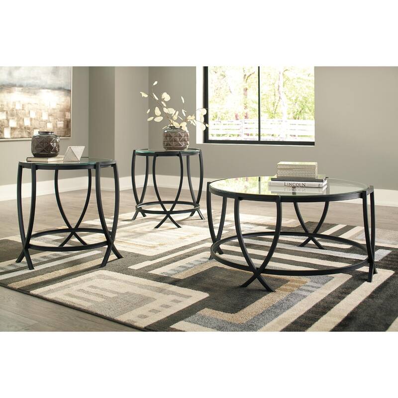 Tarrin Black 3-Piece Table Set