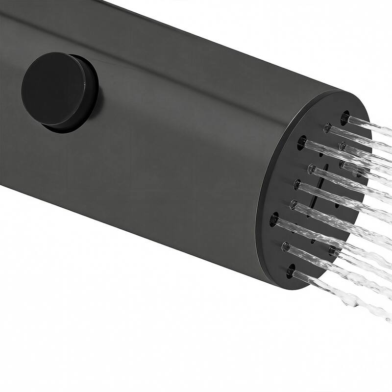 Thermostatic Shower System with Rainfall Shower Head, Adjustable Height Wall Mounted Shower Set