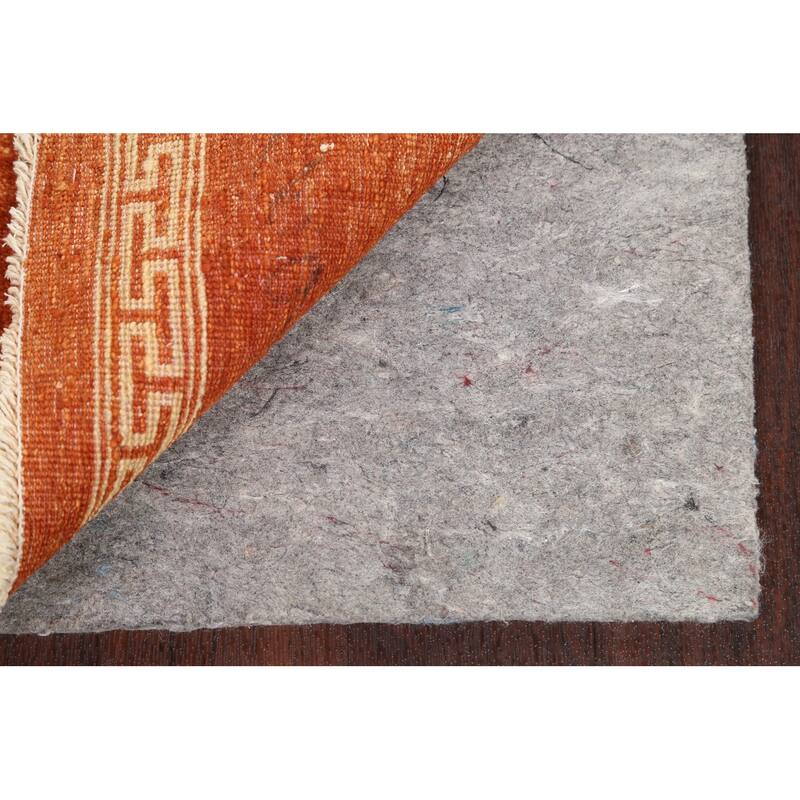 Orange Bordered Oriental Gabbeh Kashkoli Wool Runner Rug Hand-knotted - 2'8" x 8'11"