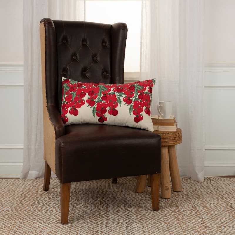 Rizzy Home Cherry Tomato Printed Throw Pillow