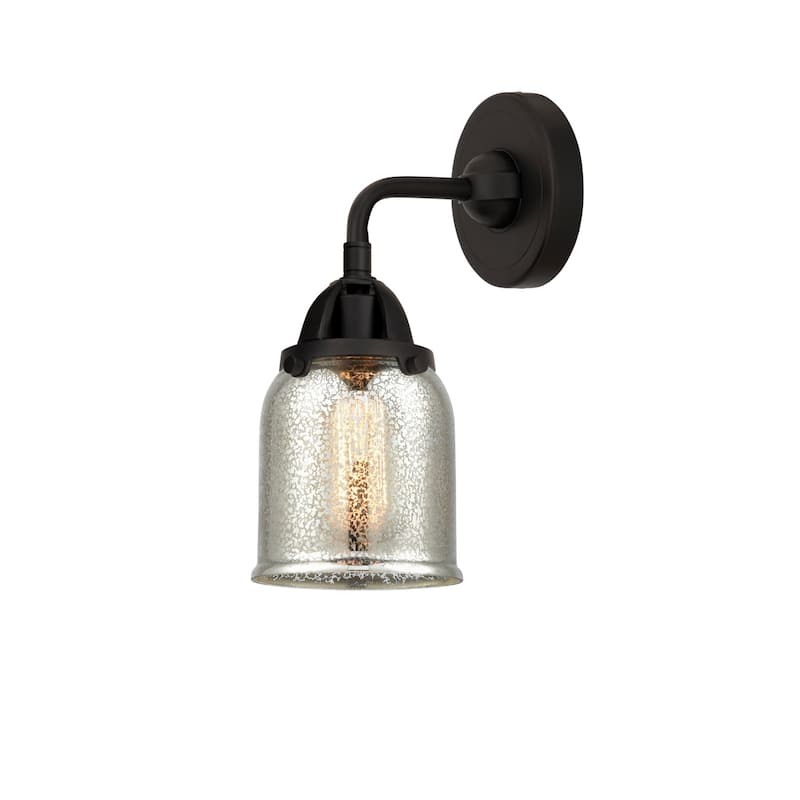 Innovations Lighting 288-1W-10-5 Bell Sconce Bell 10" Tall Wall Sconce - Matte Black / Silver Plated Mercury