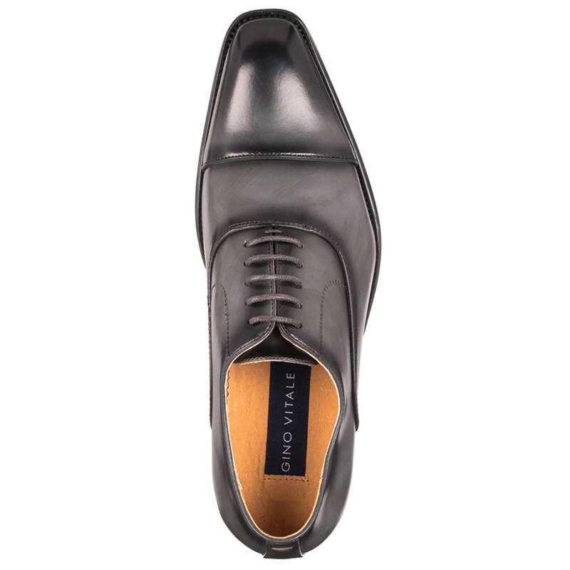 Gino Vitale Lace-up Cap Toe Dress Shoes - Grey - 8