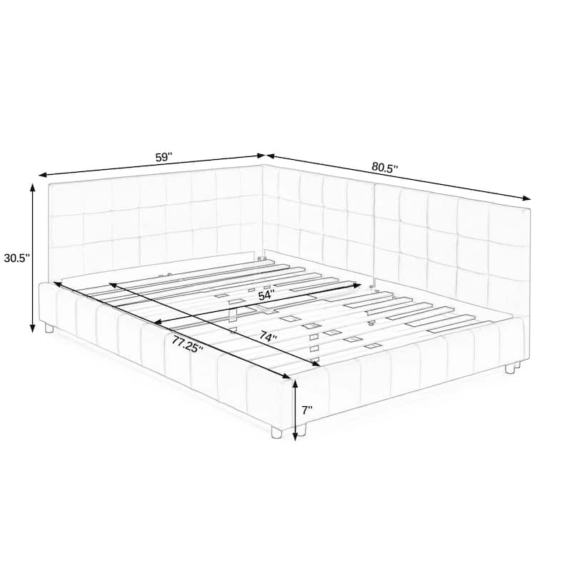 Velvet Upholstered Full Size Tufted Daybed with Backrest & Armrests, Pink Sofa Bed for Bedroom & Living Room