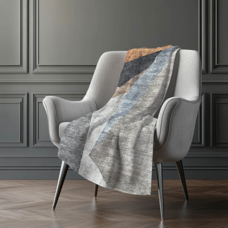 Premium Machine Washable Modern Chic Sherpa Throw Blanket