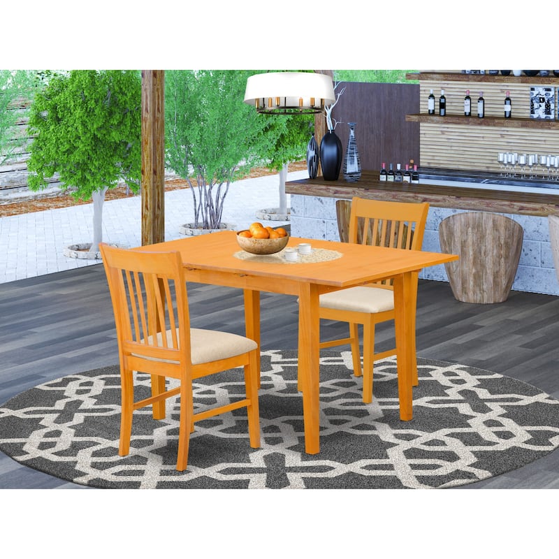 East West Furniture Kitchen Table Set Contains a Rectangle Dining Table and Dining Room Chairs (Chair Seat Type Options) - NOFK3-OAK-C