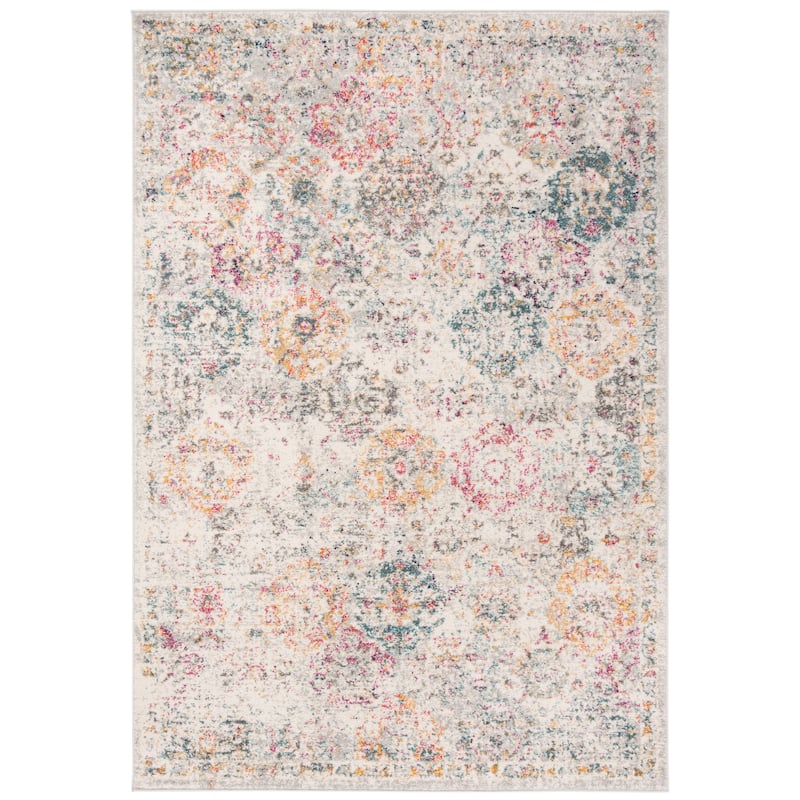 SAFAVIEH Madison Bettylou Boho Chic Distressed Area Rug - 6' 7" x 9' 2" - Grey/Gold - Runner