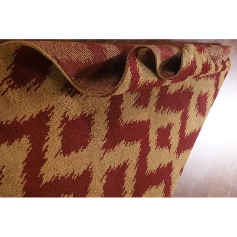 Hand Knotted Oriental 100% Wool Carpet Modern All-Over Yellow & Gold Gabbeh Area Rug - 7' 11'' X 5' 1''