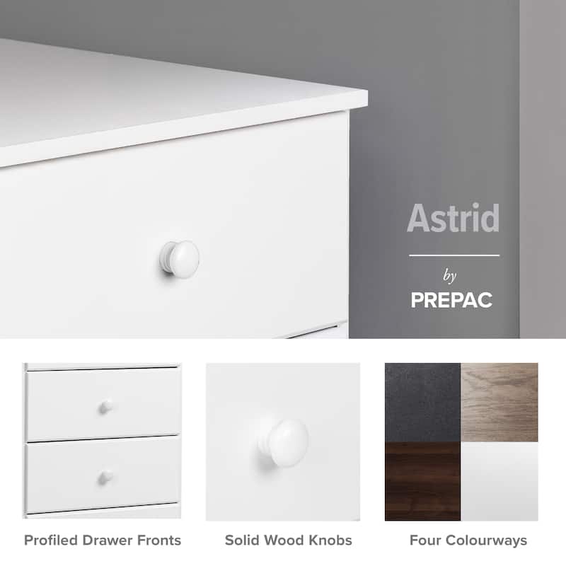 Prepac Astrid 6 Drawer Double Dresser for Bedroom, Wide Chest of Drawers, Bedroom Furniture, Traditional Furniture