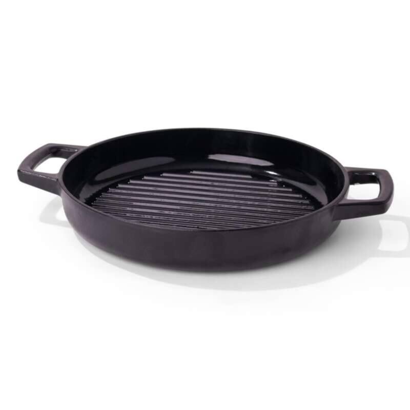 Alva Nori 11" Enameled Cast Iron Griddle Pan, Heavy-Duty Grill Pan - 11"