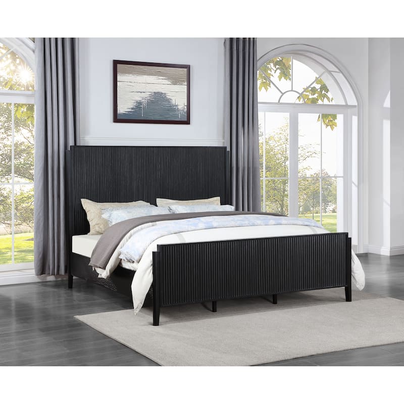 Brookmead Transitional Wood Panel Bed Black