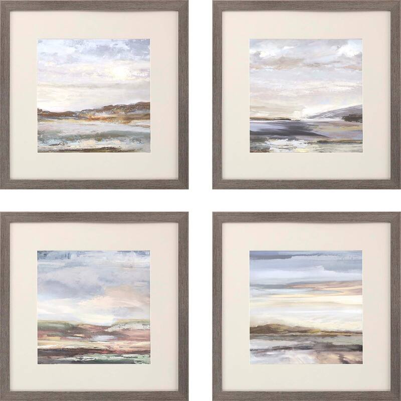 Tirwedd II S/4 Framed Art Giclee Under Glass - Blue - 20 X 20 X 2