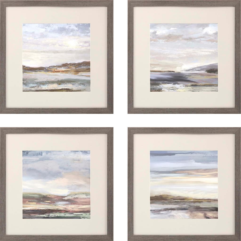 Tirwedd II S/4 Framed Art Giclee Under Glass - Blue