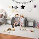 preview thumbnail 2 of 7, Grey 3 Pieces Wooden Kids Table and U-Shaped Chair Set with Ergonomic Handle - 26.5" x 20" x 16" (L x W x H)
