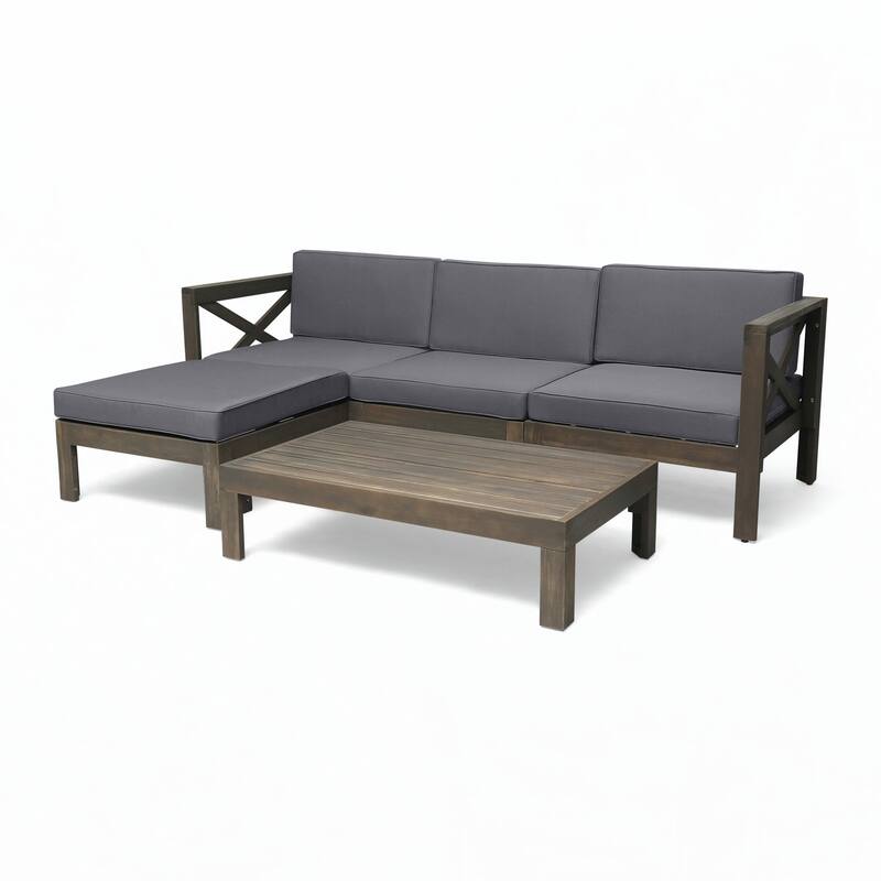 Outdoor L SHAPE SOFA SET, DARK GREY