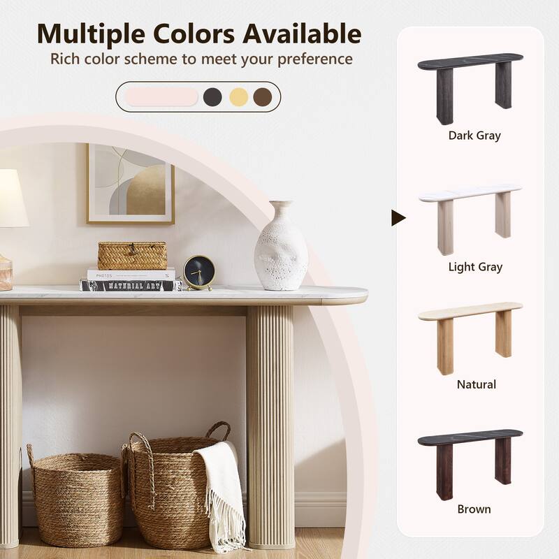 63" Modern Console Table, Entryway Table, Sofa Table with Fluted Bases