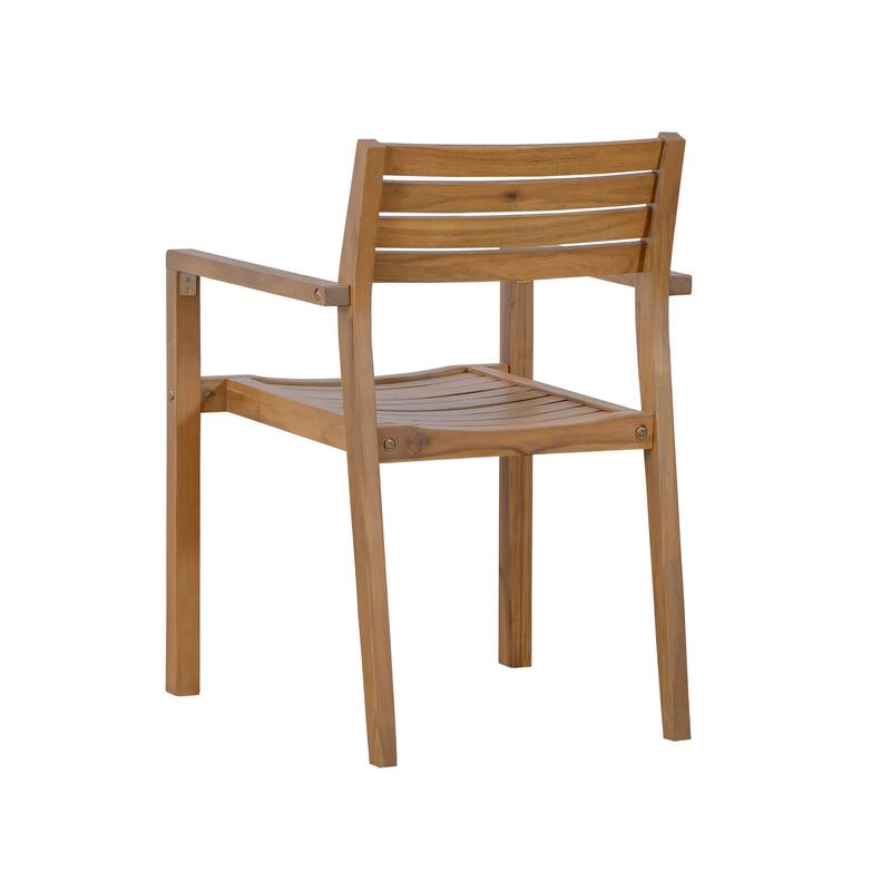 5-Piece Outdoor Dining Set with Acacia Wood Chairs and Round Table for Patios and Gardens