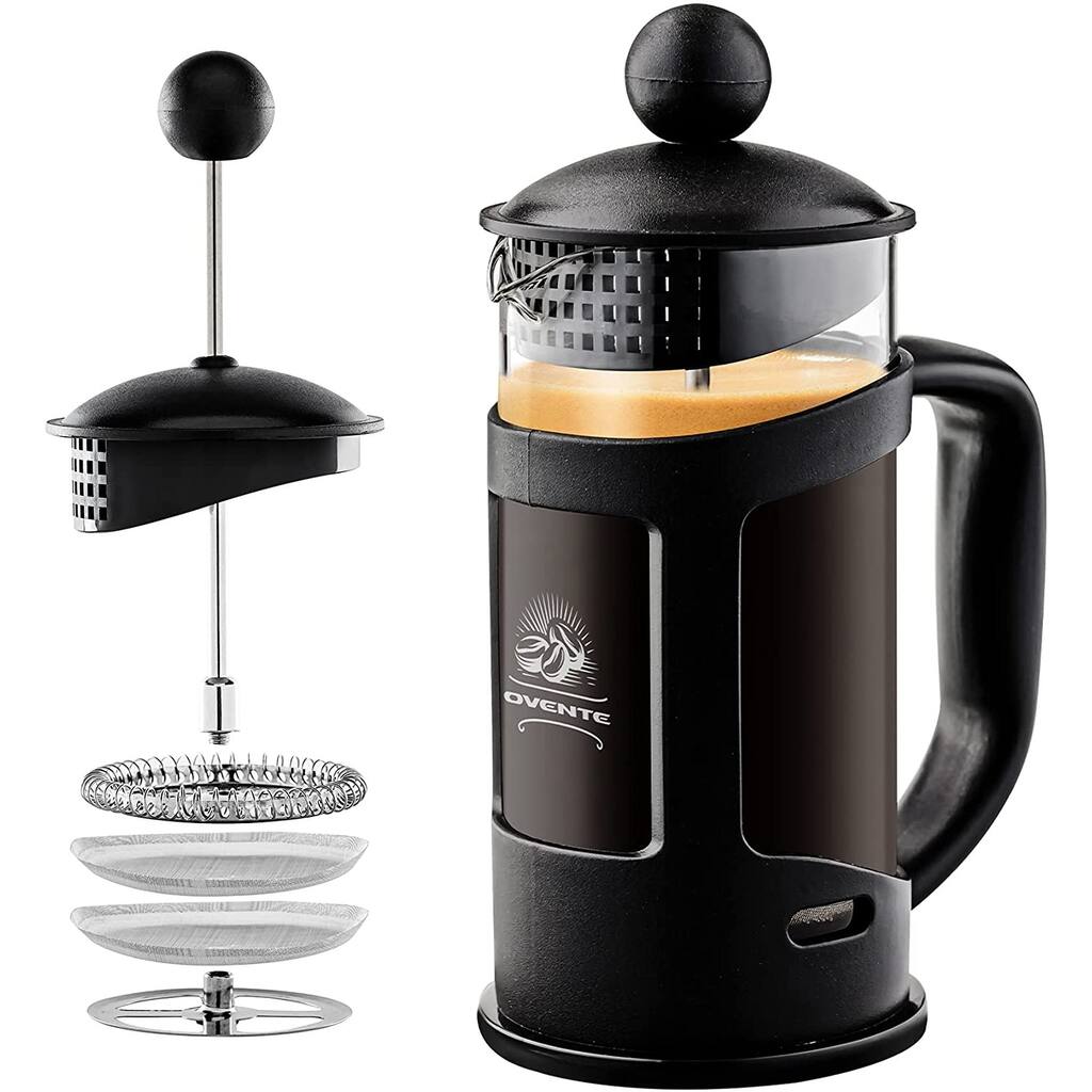 Ovente 12 oz. Black French Press and Coffee Maker
