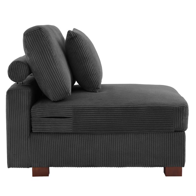 Corduroy Armchair Sofa Corner Chairs With Pillows
