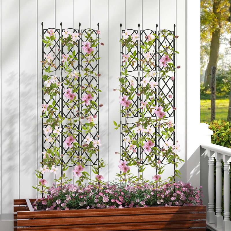 1/2 PCS Garden Trellis Outdoor Plant Support Frame w/Adjustable Shapes