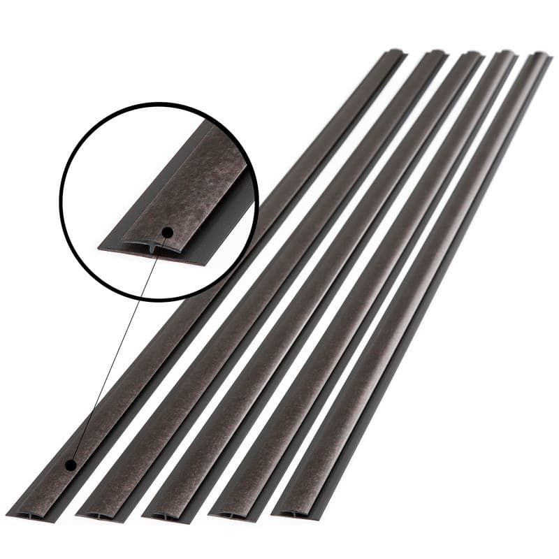 FASÄDE 47 in. Decorative Vinyl Divider Trim Smoked Pewter (5 Pack) - 5 Pack