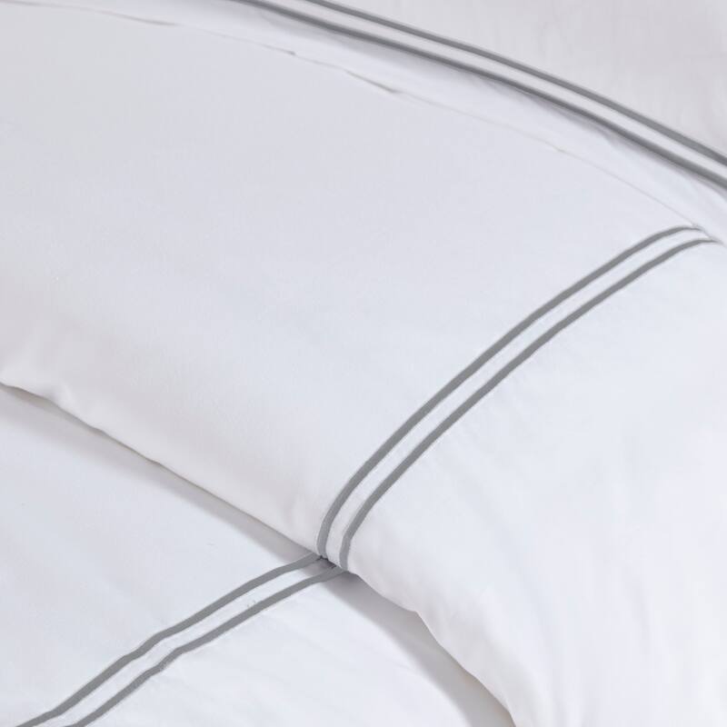 Madison Park Signature 500 Thread Count Luxury Collection 100% Cotton Sateen Embroidered Comforter Set