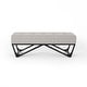 preview thumbnail 17 of 18, Assisi Contemporary Fabric Ottoman Bench by Christopher Knight Home Light Gray+Black
