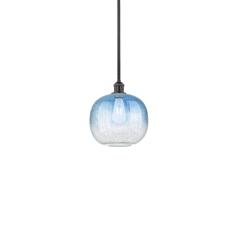 Innovations Lighting 616-1S-12-11 Brookhaven Sphere Pendant Brookhaven - Matte Black / Sapphire Blue