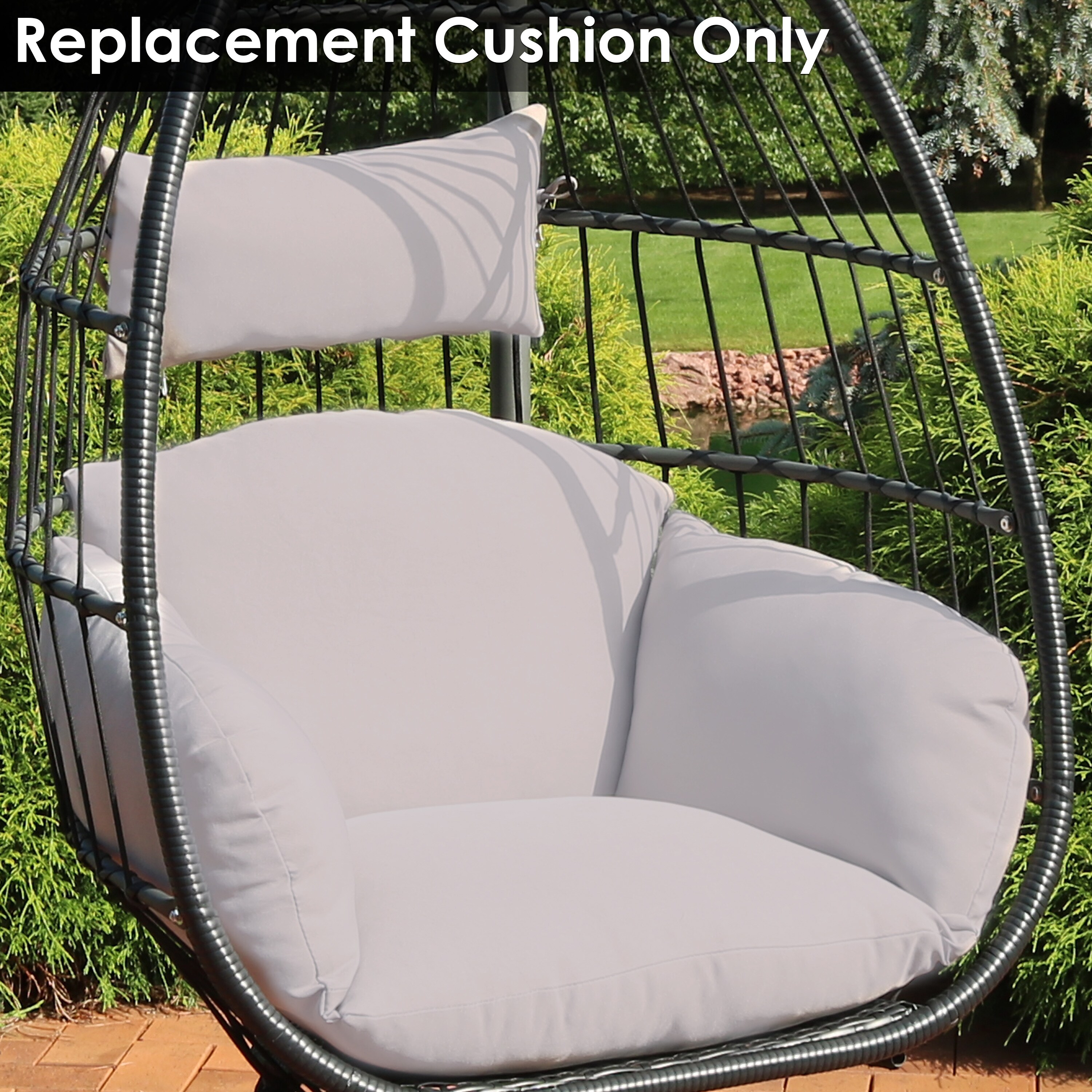 Sunnydaze Outdoor Modern Luxury Replacement Basket Chair Cushion