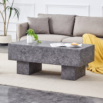 Modern Simple Gray Texture MDF Coffee Table - 43.3"x21.6"x17.2" Practical Model.Making it an ideal addition to any living room