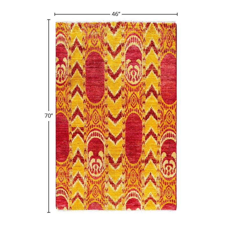 Contemporary Overdyed Wool Hand Knotted Area Rug - 3' 10" x 5' 10"