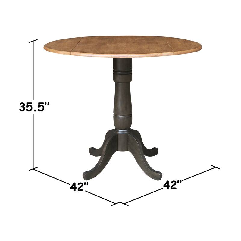 42 in. Round Dual Drop Leaf Dining Table