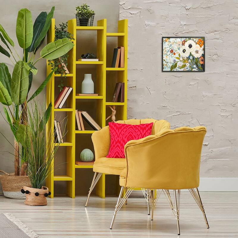 Stupell Blooming Round Flowers Arrangement Framed Giclee Art Design By Franklyn Gregory