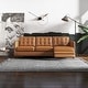 preview thumbnail 5 of 6, Ellis Mid-Century Modern Genuine Leather Power Incliner Sofa Tan - Right Facing