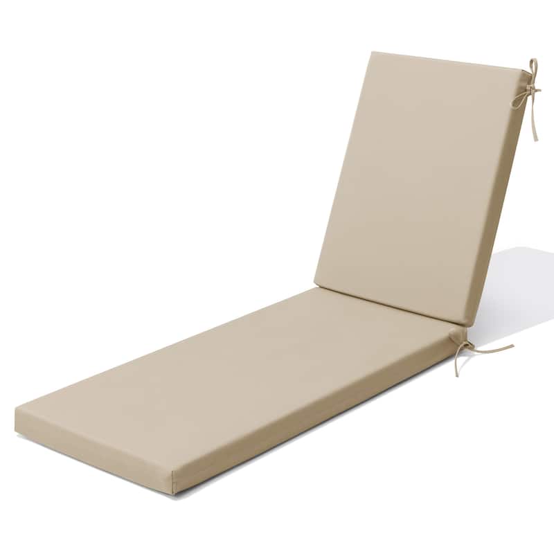Outdoor Patio Chaise Lounge Cushion with Sunbrella - 1PC-71.8'' - CanvasAntiqueBeige