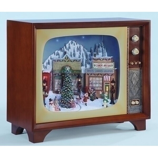 20" Amusements LED Animated Musical Village Retro Christmas Television Set. Opens flyout.