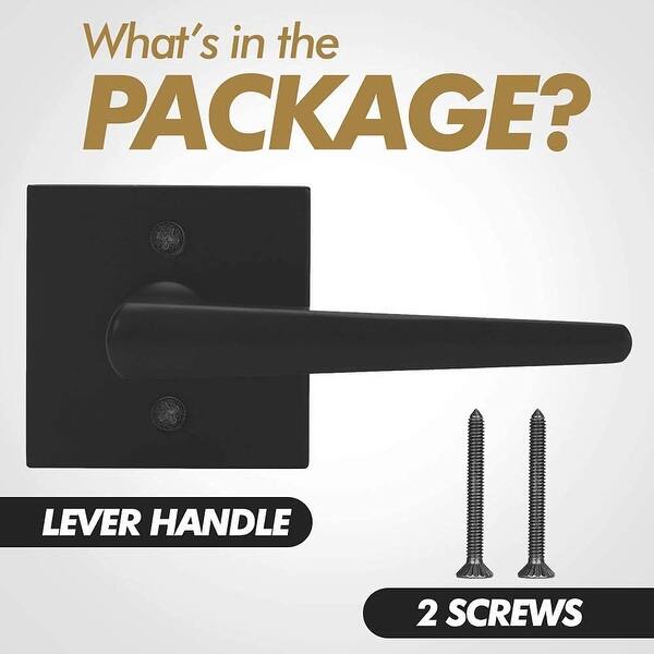 slide 2 of 7, Dummy Door Lever Slim Square Modern Door Lever for Closet or French Doors Black