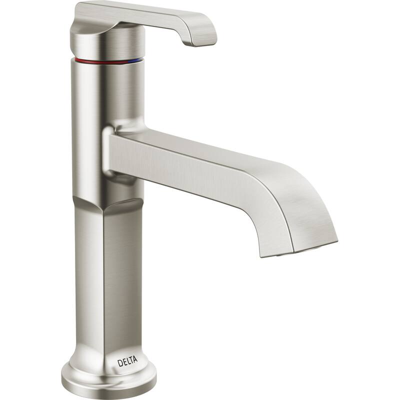 Delta 589-LPU-DST Tetra 1.2 GPM Single Hole Bathroom Faucet Less Drain
