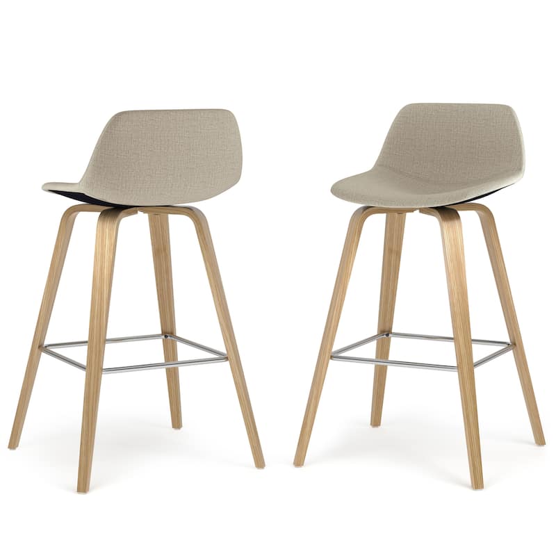 WYNDENHALL Cacey Mid Century Modern Bentwood Counter Height Stool (Set of 2) - 20.7'' x 21.1'' x 36.6