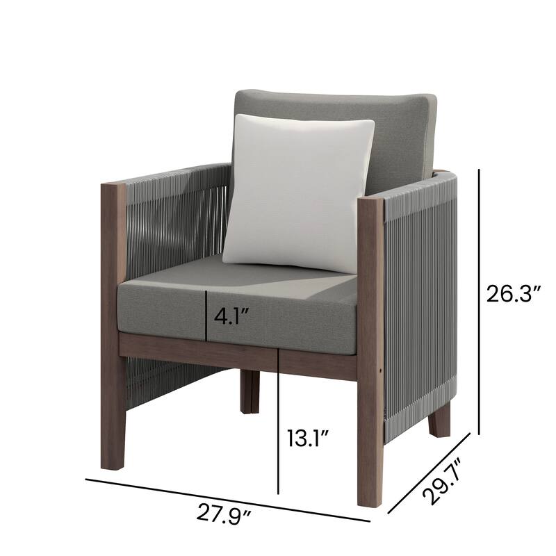 Corvus Iona 2-piece Outdoor Club Chair with Sunbrella Cushion and Pillow