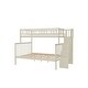 preview thumbnail 1 of 20, Convertible Twin Over Full Bunk Bed with Trundle, Storage Stairs, and Guardrails Cream
